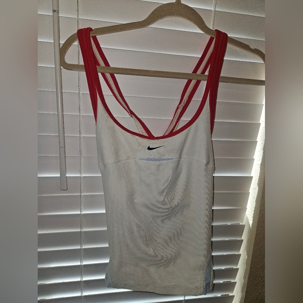 women's Nike Red and White sporty Tank Top